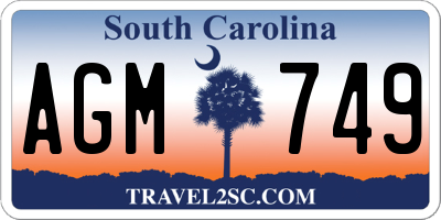 SC license plate AGM749