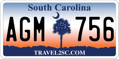 SC license plate AGM756