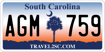 SC license plate AGM759