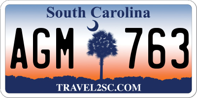 SC license plate AGM763