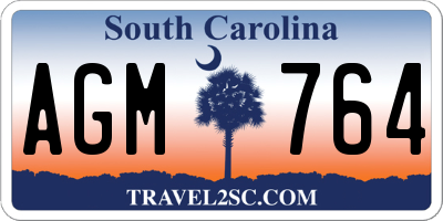 SC license plate AGM764