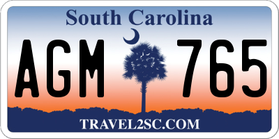 SC license plate AGM765