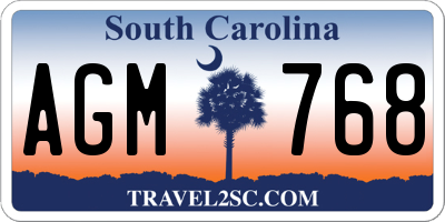SC license plate AGM768