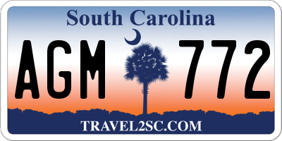 SC license plate AGM772