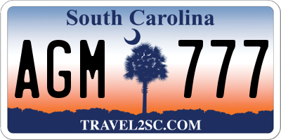 SC license plate AGM777