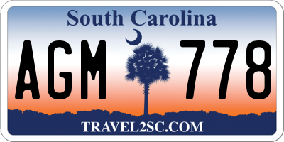 SC license plate AGM778