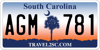 SC license plate AGM781