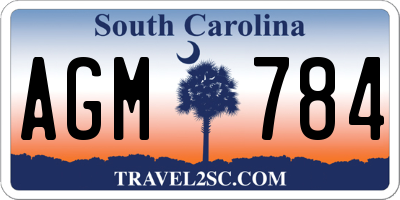 SC license plate AGM784