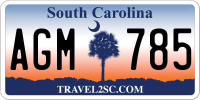 SC license plate AGM785