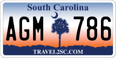 SC license plate AGM786