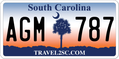 SC license plate AGM787