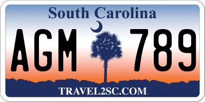 SC license plate AGM789