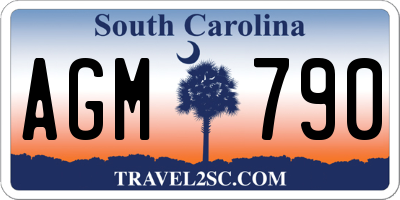 SC license plate AGM790