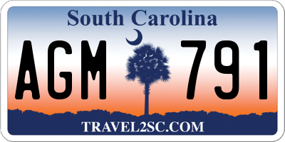 SC license plate AGM791