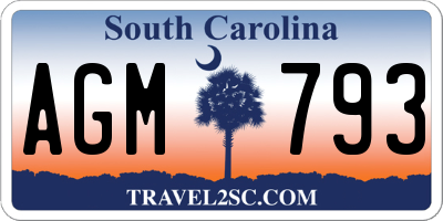 SC license plate AGM793