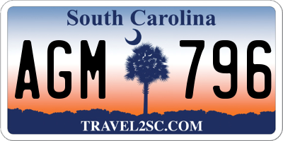 SC license plate AGM796
