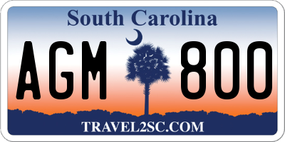 SC license plate AGM800
