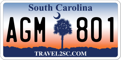 SC license plate AGM801