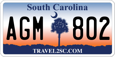 SC license plate AGM802