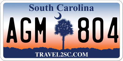 SC license plate AGM804