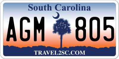 SC license plate AGM805