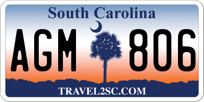 SC license plate AGM806