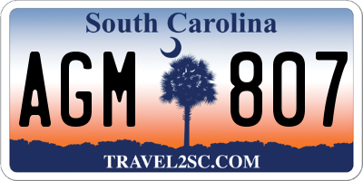 SC license plate AGM807