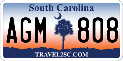 SC license plate AGM808