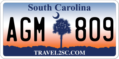 SC license plate AGM809