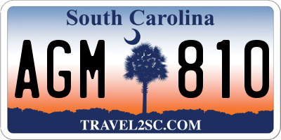 SC license plate AGM810