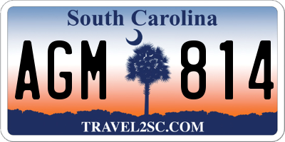SC license plate AGM814