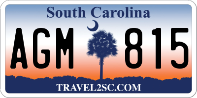 SC license plate AGM815
