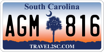 SC license plate AGM816