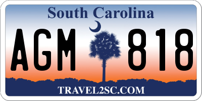 SC license plate AGM818