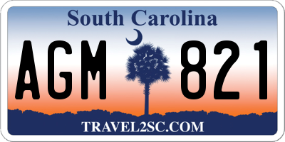 SC license plate AGM821