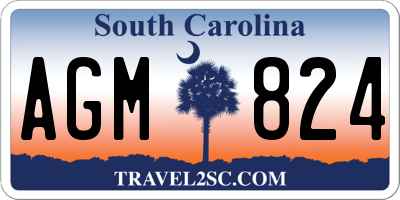 SC license plate AGM824