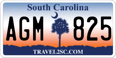 SC license plate AGM825