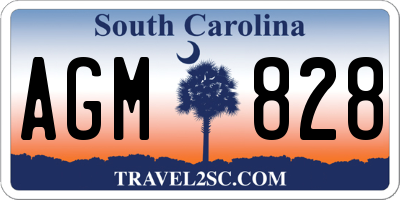SC license plate AGM828