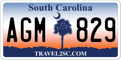 SC license plate AGM829