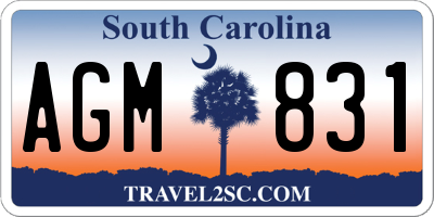 SC license plate AGM831