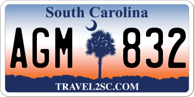 SC license plate AGM832
