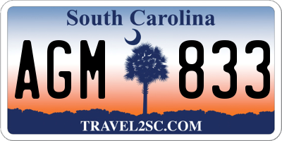 SC license plate AGM833