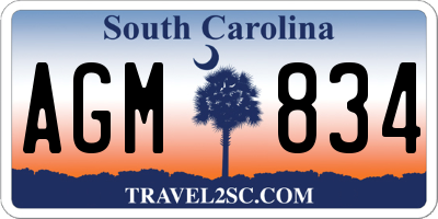 SC license plate AGM834
