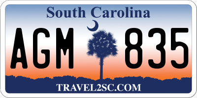 SC license plate AGM835