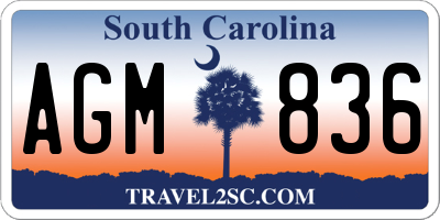SC license plate AGM836