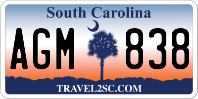 SC license plate AGM838
