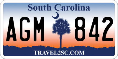SC license plate AGM842