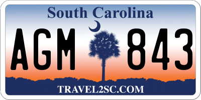 SC license plate AGM843