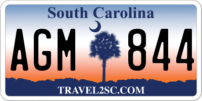 SC license plate AGM844