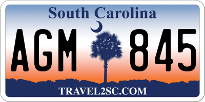 SC license plate AGM845